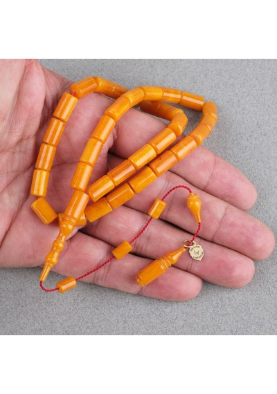 Miskevi Katalin Usta İşi İmzalı Kesme Kesim 6.5x10.5mm Tesbih