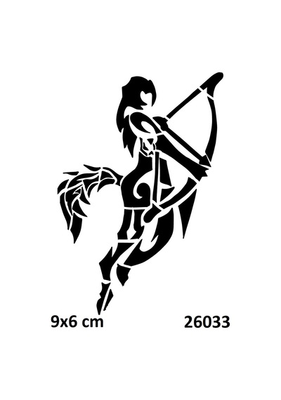 Airbrush Tattoo Öfkeli Tanrıça Ok Yapışkanlı Stencil Süsleme Ve Boyama Kalıbı