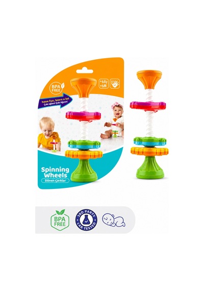 Eğitici Zeka Oyuncağı Dönen Çarklar Mama Sandalyesi/oyuncak + Pipet Hediye