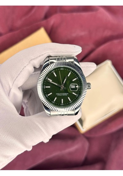 Yeşil Fluted Bezel Otomatik Erkek Kol Saati Çok Renkli