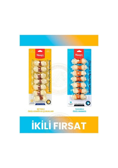 Wanpy Biftek Sarılı Ödül Maması 85 Gr - Deri Üzerine Tavuk Sarılı Köpek Ödül Maması 90 Gr - Köpek Ödül