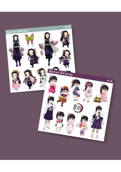 Kanae Kocho-kanao Tsuyuri-demon Slayer-parlak Kağıt -2li Sticker Set Süsleme Beyaz