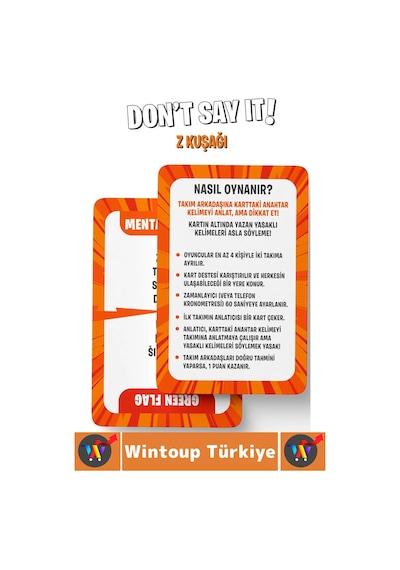 Eğitici Dikkat Zeka Gelişimi Eğlenceli Vakit Geçirme Genç Nesil Kart Oyunu Don't Say It-z Kuşağı