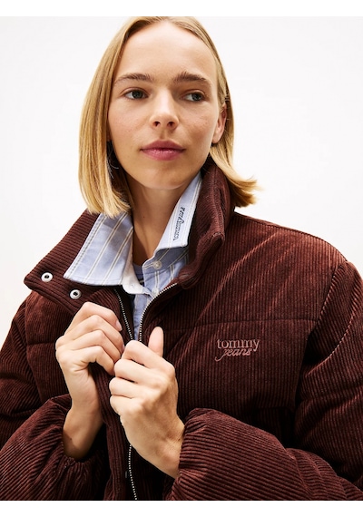 Tommy Hilfiger Tjw Kadife Şişme Kadın Kahverengi Ceket Dw0dw21658gs7 Kahverengi