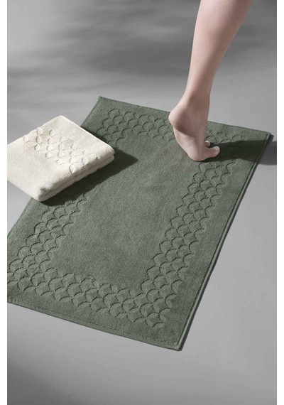 Biscay Bathmat Olive - Ekstra Yumusak, Modern %100 Pamuk 50X75Cm. Yeşil