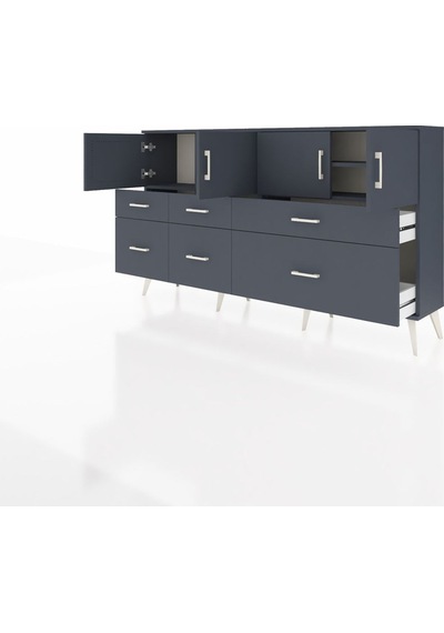 Arges Konsol 4 Raflı 6 Çekmeceli 4 Kapaklı 176x30x99 Antrasit-antrasit Antrasit - Antrasit Arges Konsol 4 Raflı 6 Çekmeceli 4 Kapaklı 176x30x99 Antrasit-antrasit Antrasit - Antrasit