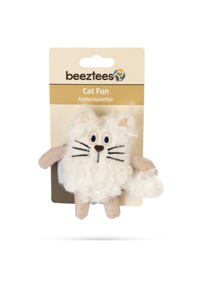 Hnrlıshp Beeztees Kedi Oyuncağı, Kedi, Peluş, Beyaz, 15x10x3cm
