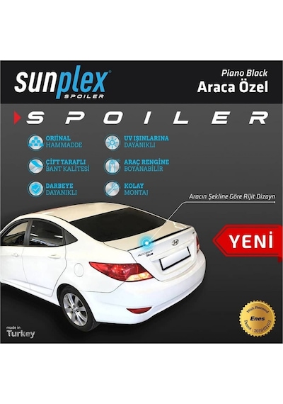 Sunplex Skoda Superb 2015-2019 Spoiler Bagaj Çıtası Piano Black S