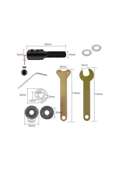 Depolife 8mm Motor Mili Için Bağlantı Şaftı Somunlu Anahtarlı Kaplin Seti Disk Bağlama Adaptörü Okul Proje Diğer