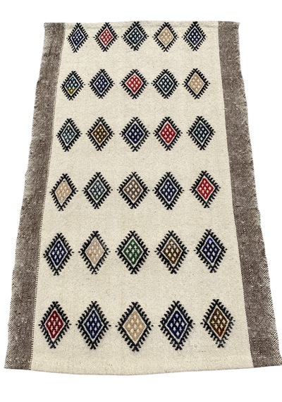 El Dokuma %100 Yün Küçük Kilim 67x108 Karışık Renkli Yün Kilim