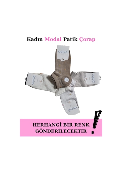 Moda Dua Aytuğ 33290 Kadın Modal Patik Çorap Çok Renkli