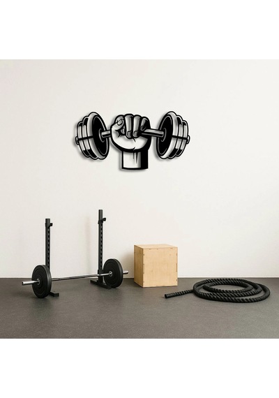 Power Lifting Halterci Metal Duvar Tablosu Siyah