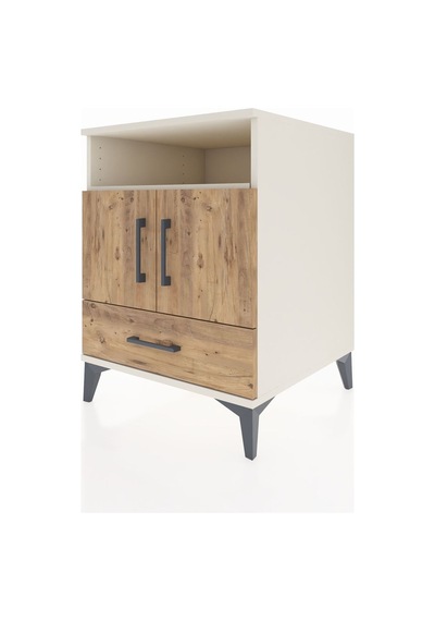 Kronos Komodin 3 Raflı Tek Çekmeceli 2 Kapaklı 60x59x80 Aytaşı-çam Aytası