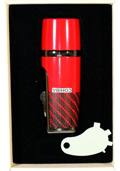 Cohiba 3 Torch Pürmüz Kırmızı-siyah Desenli Metal Puro Çakmağı - Tr9246