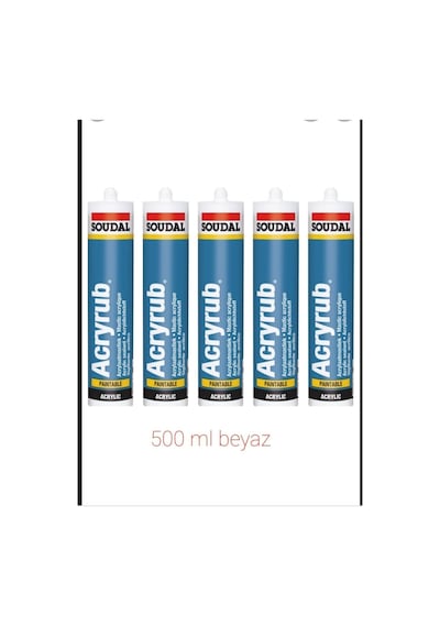 Soudal Silikonize Mastik 500gr Beyaz 5 Adet