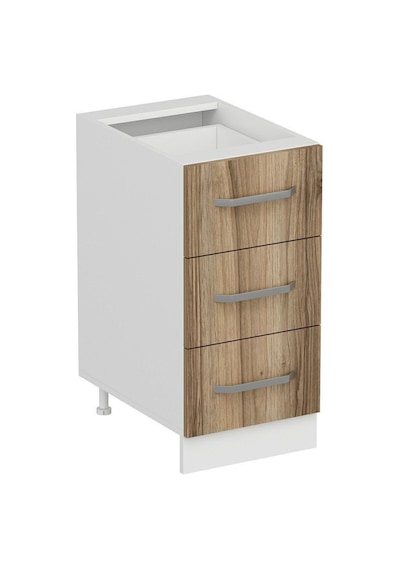 Minar Mutfak Alt Modül 3ç Nray 40cm Dolap Beyaz/dore - D1