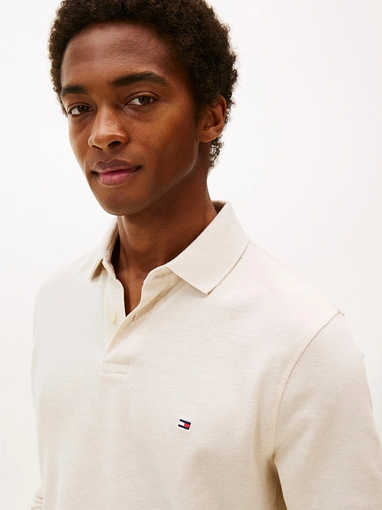 Tommy Hilfiger 1985 Regular Ls Polo Erkek Bej Polo - Mw0mw20183 Bej