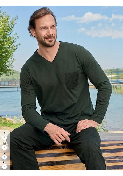 Aydoğan Uzun Kol Erkek Pijama Takımı Yeni Sezon Haki