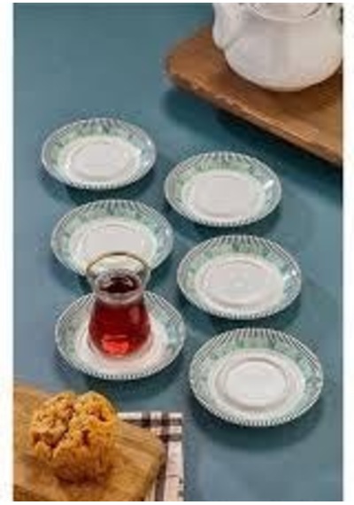 Cooker Alaçatı Desenli Porselen Çay Tabağı 6lı Ckr4152 çok renkli