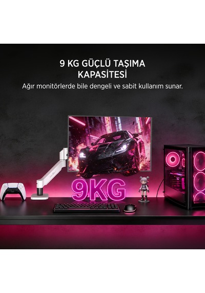 James Donkey Mr20 17 -32 Amortisörlü Tekli Monitör Standı Beyaz