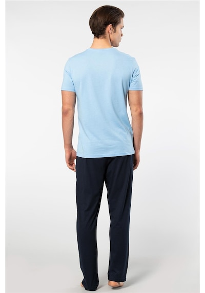 Cacharel 2192 Erkek Kısa Kollu V Yaka Pijama Takımı-mavi Mavi