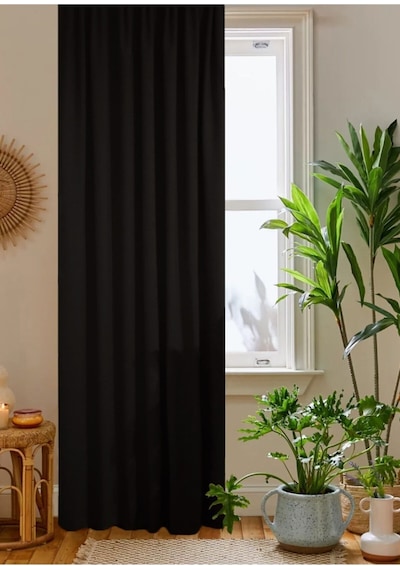 Home Color Home Siyah Petek Kadife Dokulu Fon Perde Düz Dikişli Ekstrafor Büzgü 1.sınıf Kalite Siyah