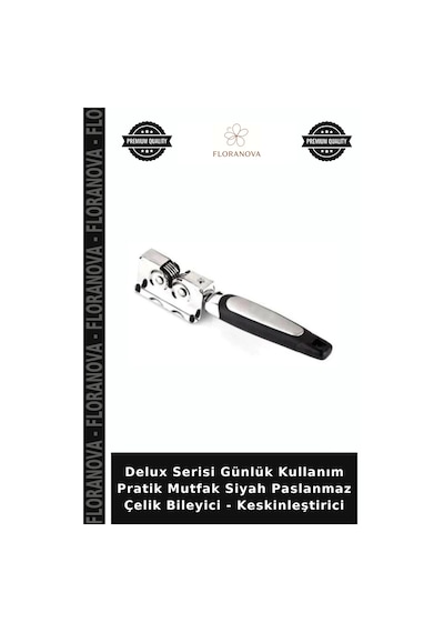 Delux Serisi Günlük Kullanım Pratik Mutfak Siyah Paslanmaz Çelik Bileyici - Keskinleştirici