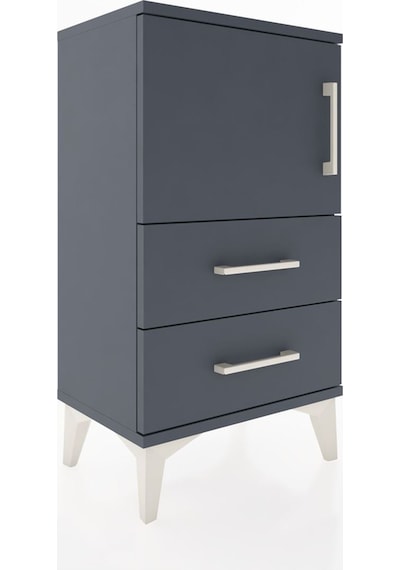 Arges Komodin 2 Raflı 2 Çekmeceli Tek Kapaklı 44x30x80 Antras... Antrasit