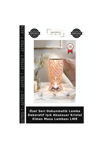 Özel Seri Dokunmatik Lamba Dekoratif Işık Aksesuar Kristal Elmas Masa Lambası Lw8