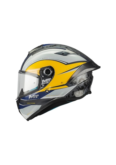 Mt Helmets Targo S Outside C3 Kapalı Kask Siyah - Beyaz - Sarı