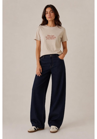 Alexandergardi Slogan Baskılı Regular Fit T-shirt Taş