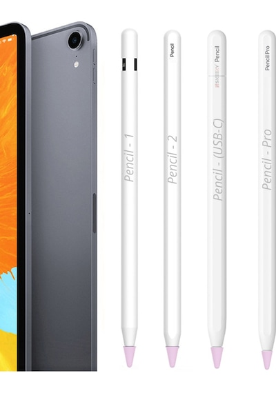 Apple Pencil 1-2 Nesil Pro Usb-c Uyumlu Kalem Ucu Koruyucu Silikon Kılıf Ve Kutusu 8'li Mix Paket Şeffaf