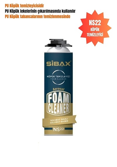Sibax Ns22 Poliüretan Köpük Temizleyici Sprey 500 Ml Tabancalı Kullanım