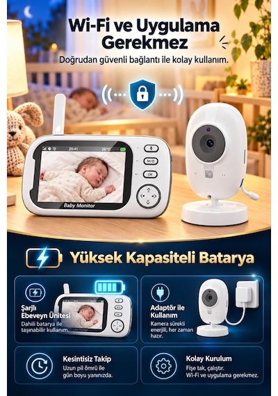 Harvox Bc-001 Bebek Kamerası Lcd Ekranlı Gece Görüşlü Bebek Telsizi Bebek Odası Kamerası Monitörü Beyaz Harvox Bc-001 Bebek Kamerası Lcd Ekranlı Gece Görüşlü Bebek Telsizi Bebek Odası Kamerası Monitörü Beyaz