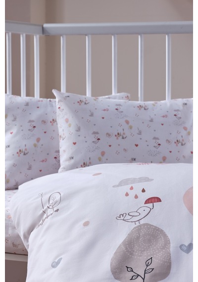 Doqu Home Nakışlı Bebek Nevresim Takımı - Pretty Bear