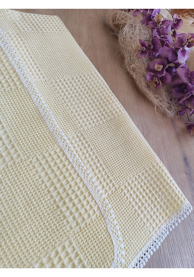 Bebek Battaniyesi Bebek Örtüsü Puset Örtüsü Çok Amaçlı Bebek Pikesi Mevsimlik Hediyelik 80x90 Cm Sarı