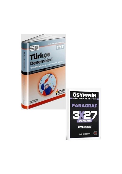 2027 Aydın 2027 Tyt Türkçe 10 Deneme+ Evp Akademi Paragraf
