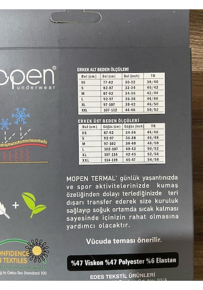Erkek Yumuşaksı Doku Sıcak Tutar Tüylenmez Termal Tayt 001