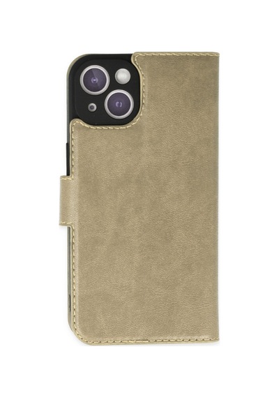 Apple iPhone Uyumlu  14 Plus Uyumlu Kılıf Trend S Plus Kapaklı Kılıf - Gold