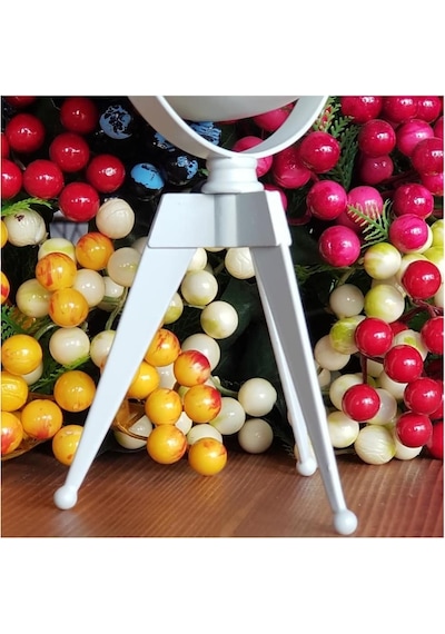 Masa Saati Retro Tripod Saat Oturma Odası Ferforje Saat Beyaz Beyaz