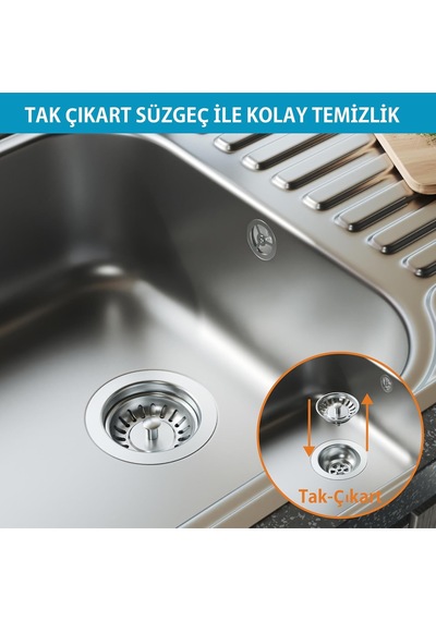 Comfort Yer Kazandıran Mutfak Eviye Sifonu Kolay Temizlenir, Ayarlanabilir Koku Önleyici Gide