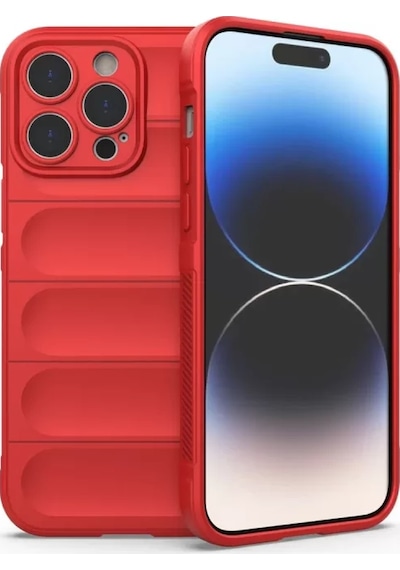 Newface Apple İphone 15 Pro Kılıf Optimum Silikon - Kırmızı