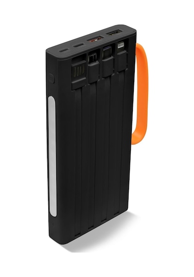 Powerway 10.000 Mah Pd 22.5w Dahili Kablolu Hızlı Şarj Gerçek 10.000 Mah Qc10 Siyah Powerbank
