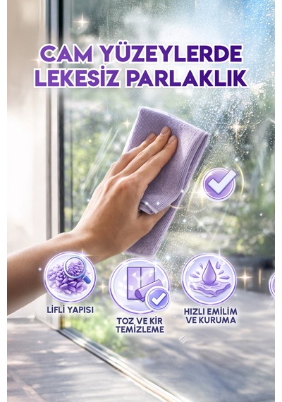 Mikrofiber Cam Bezi Son Teknolojili Kumaş Yapısı İle Yeni Nesil Kumaş 2 Adet Diğer