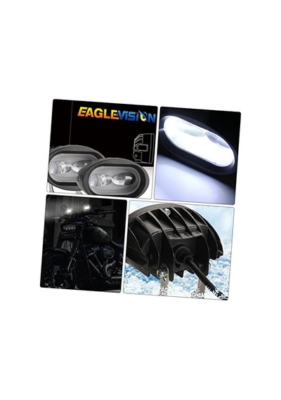 Led Spot Işık Ve Beyaz Projektör Lens Çakarlı Oval Çift Gözlü Led Off Road Lamba Motosiklet Ve İş Makinesi Projektörü 12v-85v