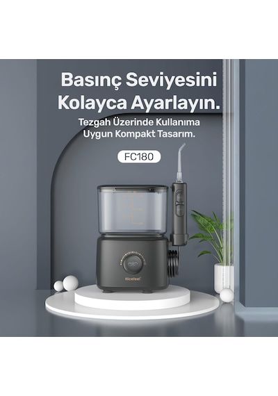 Npo Nicefeel Fc180 Profesyonel 600ml Diş Teli/protez Bakım Ve Ağız Duşu-beyaz