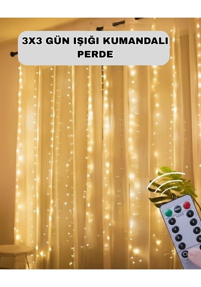 Uzaktan Kumandalı Perde Tipi Günışığı Peri Led Işık Dekorasyon Renkli 99998029