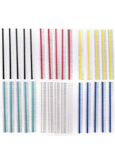 30 Adet 40 Pin Erkek Header Seti 6 Renkli 2.54mm Kırılabilir
