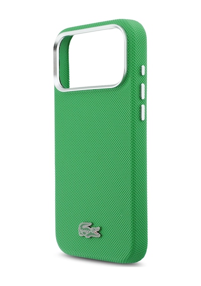 Apple iPhone 17 Pro Max Kılıf Lacoste Lisanslı M-safe Uyumlu Pvc Pike Desenli İkonik Timsah Logolu Yeşil