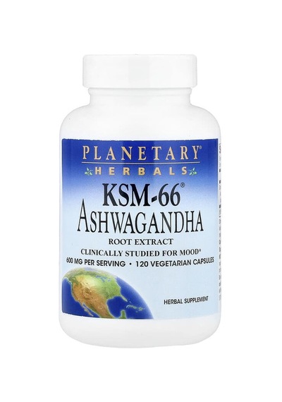 Planetary Herbals, Ksm-66 As-hw-aga-ndha Root Extract, 120 Vegetarian Capsules 300 Mg Per Capsule